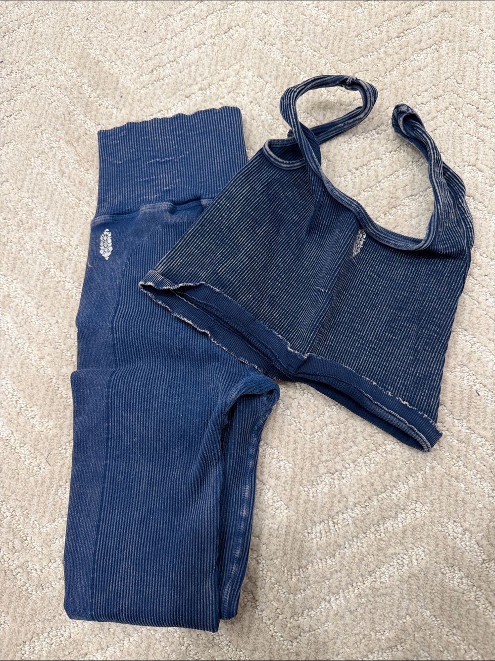 Women's Ribbed workout set - Navy